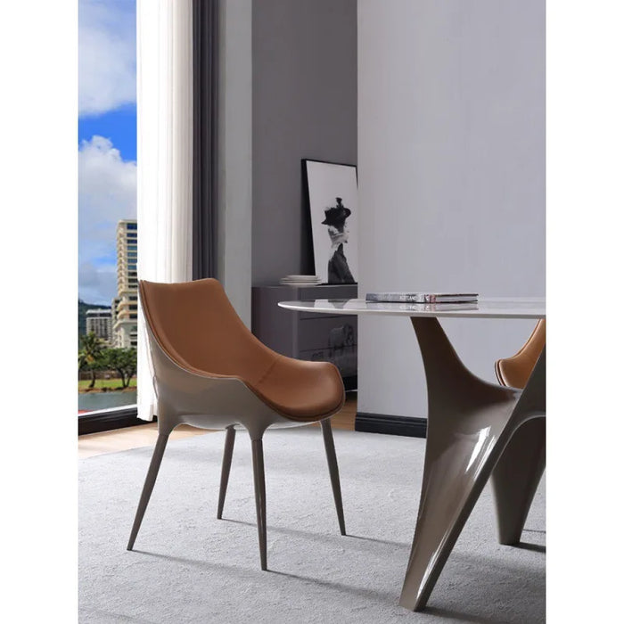 Italian Stone Plate round Dining Tables and Chairs Set Modern Simple Small Apartment with Turntable round Table Household Light