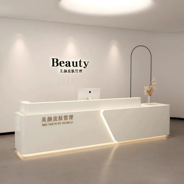Counter Reception Desk Salon Vanity Rostrum Luxury Service Desk Coffee Checkout Podiums Scrivania Per Cameretta Wood Furniture