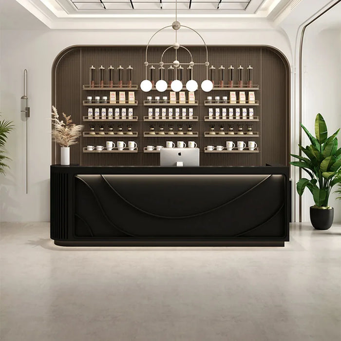 Siting Bar Reception Desk Executive Cashiers Gaming Service Desk Wooden Front Restaurant Schreibtisch Massivholz Wood Furniture