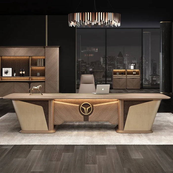 Italian style luxury office furniture, large class desk, high-end office desk, simple and modern