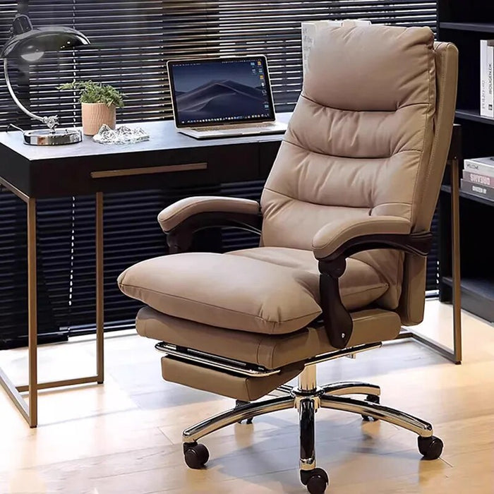 Design Leather Recliner Office Chair Ergonomic Nordic Executive Leisure Rotating Chair Relax Fashion Chaise De Bureau Furniture