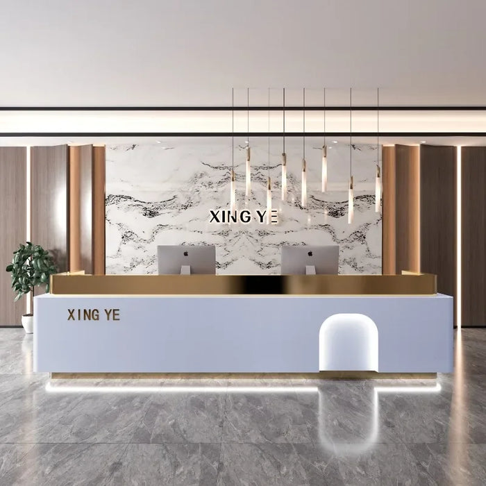 Counter Bar Shop Reception Desk Beauty Salon Stand Conference Luxury Reception Desk Modern Information Recepcja Store Furniture