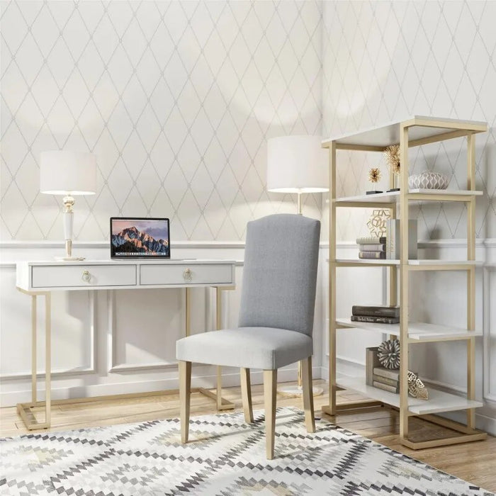 CosmoLiving By Cosmopolitan Camila Writing Desk, White Computer Desk  Office Furniture