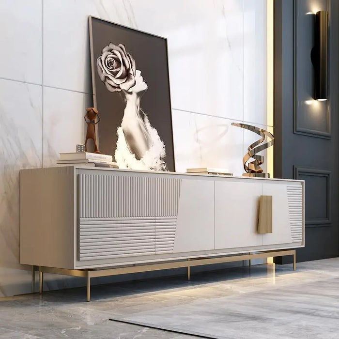 Italian Design Luxury Television Table Large Villa Living Room Furniture Fashion Floor Cabinet Minimalist White Chest Of Drawers