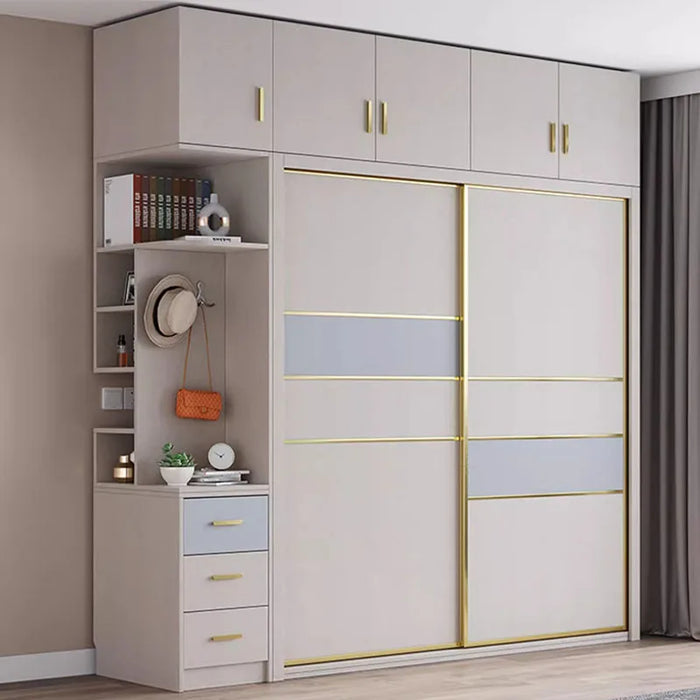 Shirts Wood Handles Wardrobe Drawer Space Saving Sliding Doors Bedroom Wardrobe Storage Cabinets Quarda Roupas Home Furniture