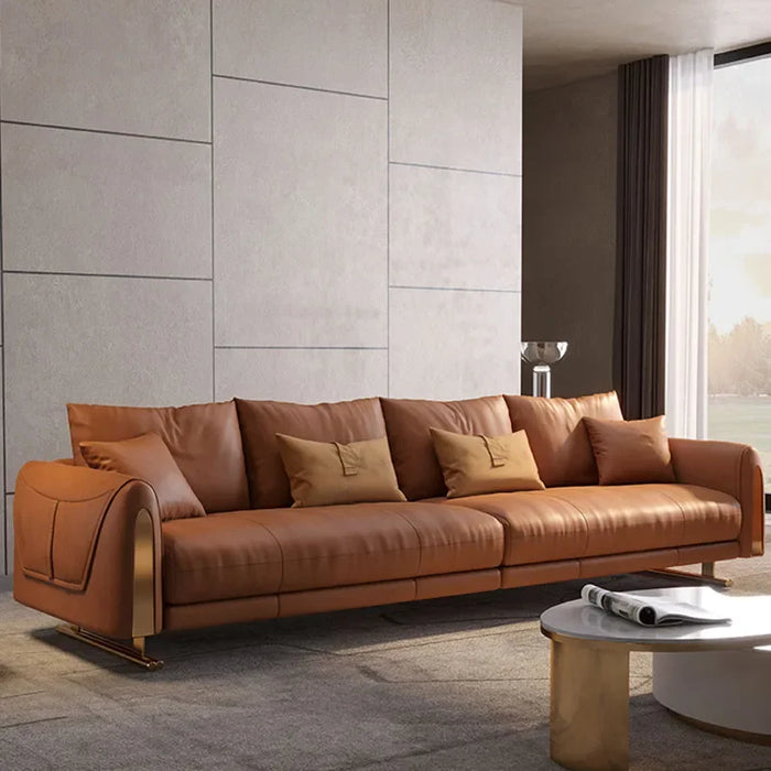 Italian Minimalist Sofa Metal Leg Adults Comfortable Back Rest Floor Armsofa Longue Living Room Soft Canape Salon Home Furniture