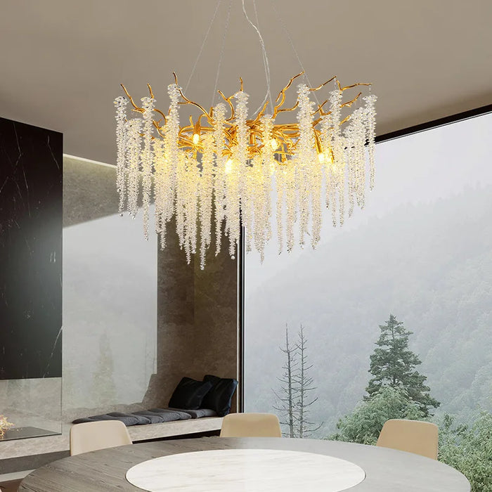 Italian High-end Crystal Chandelier Villa Living Room Bedroom Dining Room Model Room Exhibition Hall Branch Shaped Chandelier
