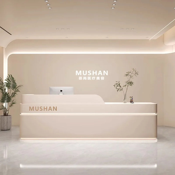 Customized Beauty Reception Desk Salon Cash Register Bar Reception Deskcounter Art Front Recepcion Mostrador Salon Furniture