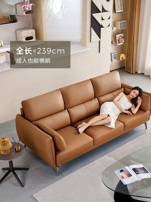 Italian Light Luxury Technology Fabric Sofa Living Room Small Apartment Straight Row Sofa Slipcover Furniture