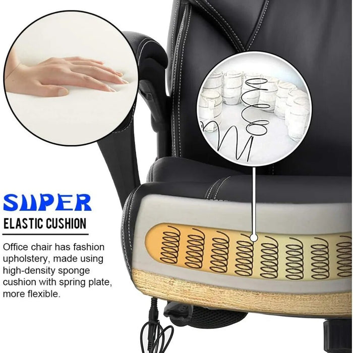BESTOFFICE FURNITURE Big and Tall Office Chair 400lbs - Heavy Duty Metal Base Ergonomic Massage Desk Chair with Lumbar Support