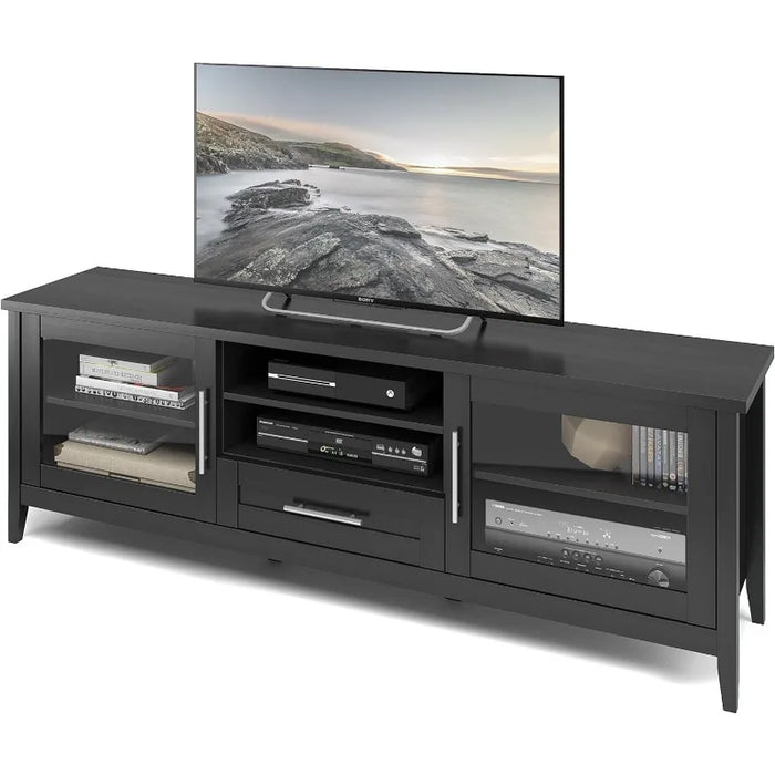 CorLiving Jackson TV Bench, 80", Black Wood Grain