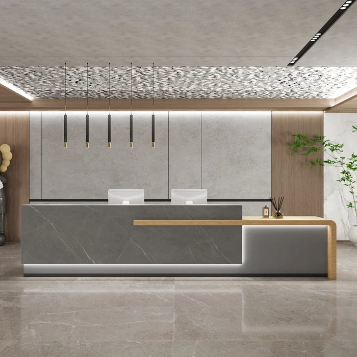 Corner Desktop Reception Desk Console Service Computer Modern Reception Desk Workbench Toonbank Receptie Office Furniture