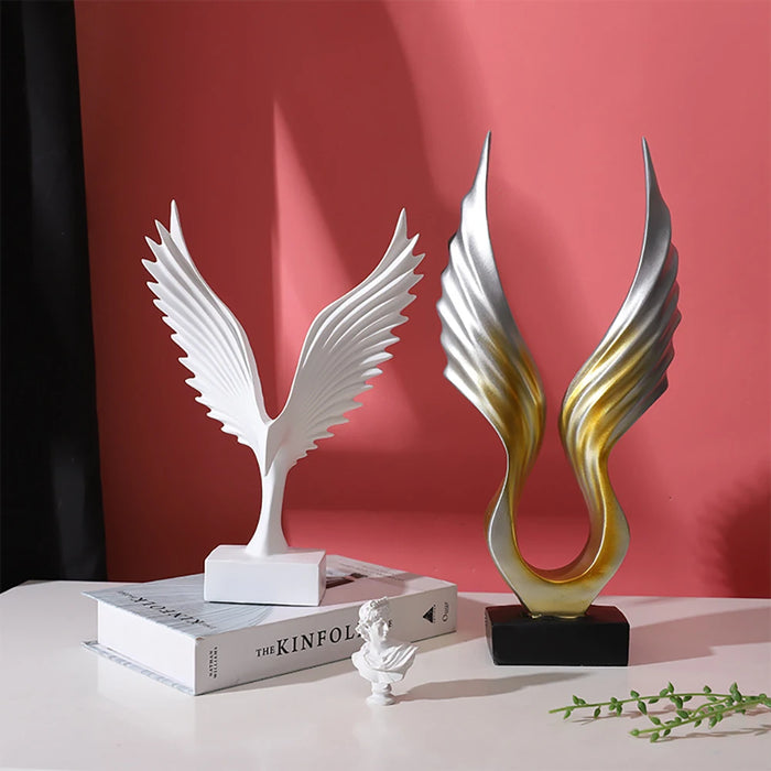 Ornaments Decoration Living Room Angel Wings Golden Dapeng Spreads Its Wings Figurines For Interior Home Feng Shui Art Statuette