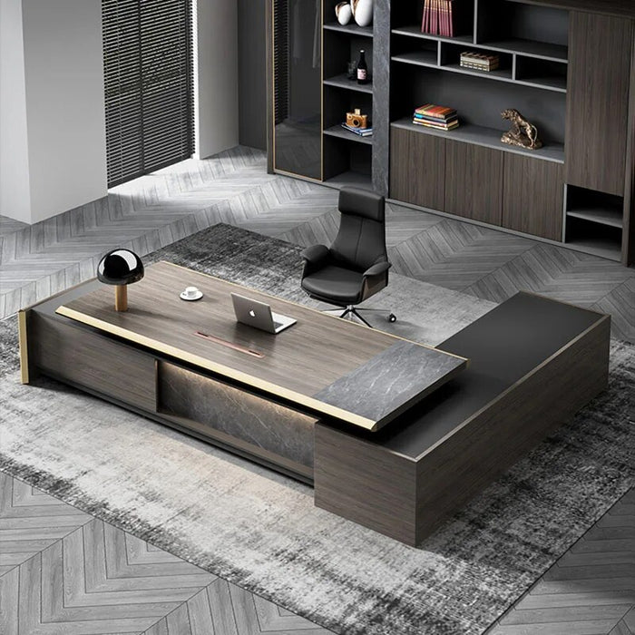 Standing Writing Office Desk Desktop Secretary European Reception Computer Desk Storage L Shaped Escritorio Modern Furniture