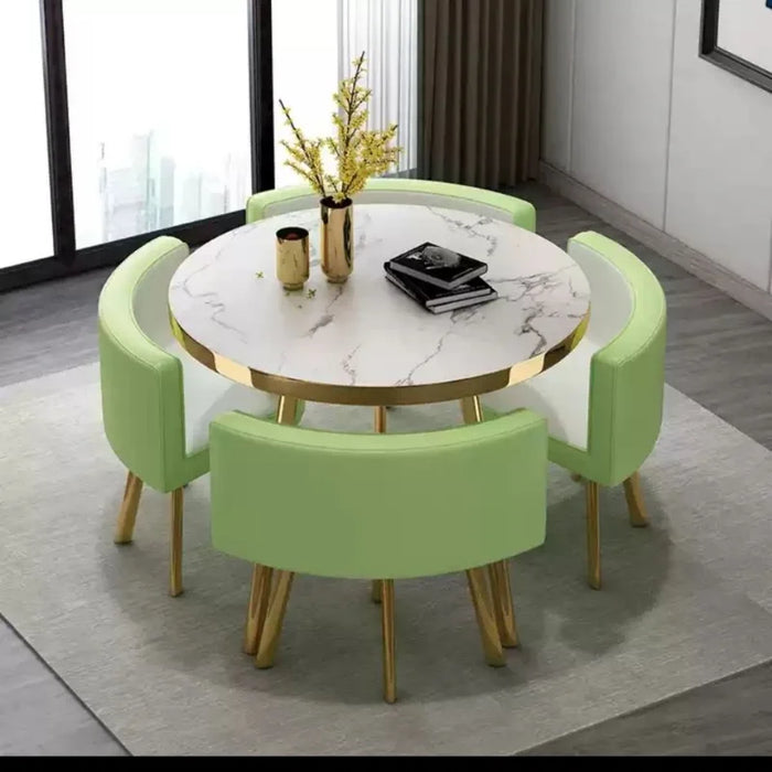 Simple Reception Negotiation Imitation Marble Pattern Wooden Table Chair Group Rest Area Office Meeting Restaurant Table  Chair