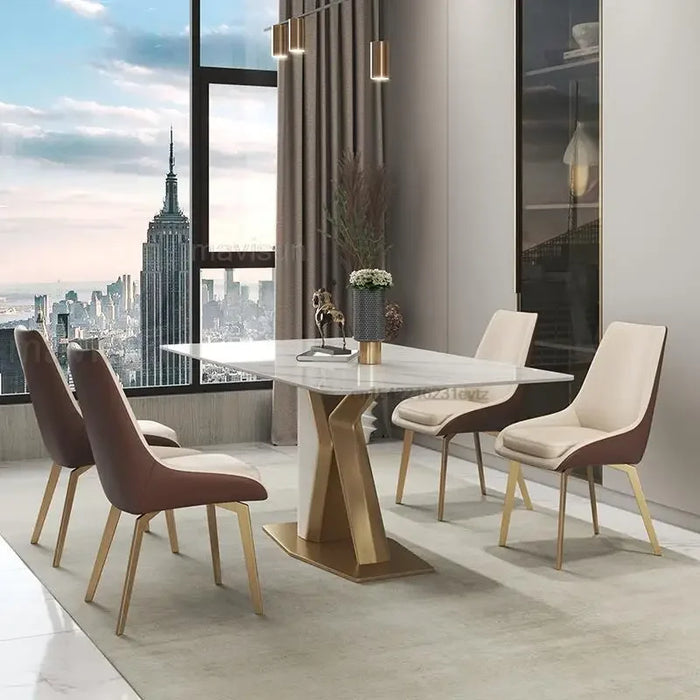 Creative Design Dining Coffee 4 Chairs Table Luxury Household Balcony Minimalist Kitchen Table De Cuisine French Furniture
