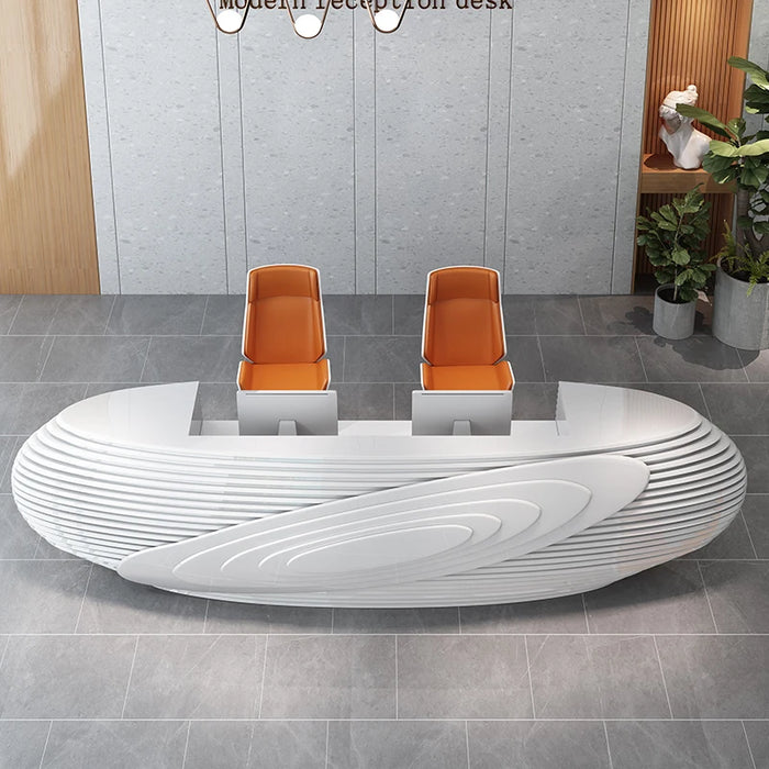 Painted front desk, reception desk, curved bar counter, high-end counter, beauty salon  company hotel welcome desk, creative