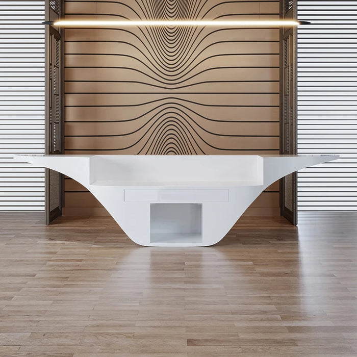 Paint luxury creative cashier special-shaped front desk reception desk custom welcome front desk FRP fashion bar