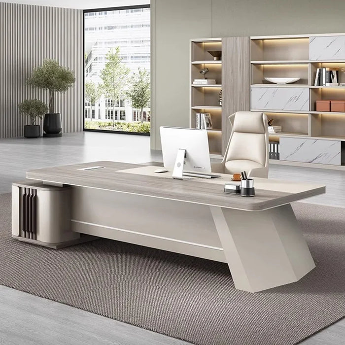 Corner Long Office Desk European Modern Luxury Legs Shelf Computer Desks Organizers Storage Mesa De Escritorio Modern Furniture