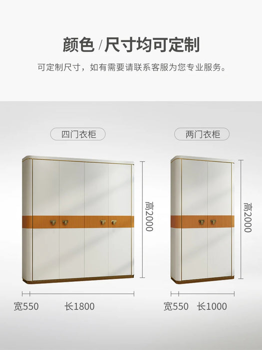 Italian-style light luxury wardrobe, home post-modern, four-door and two-door storage, ins main high-end