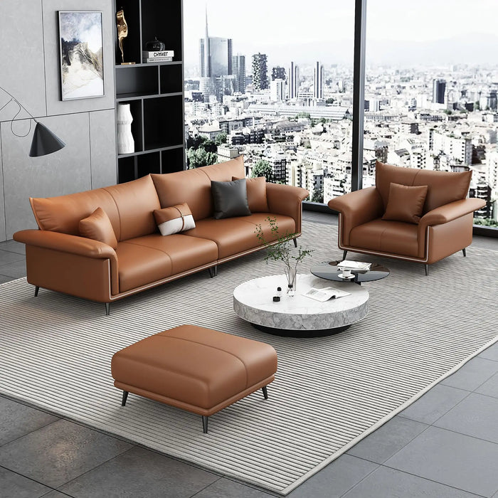 Italian luxury leather office sofa combination suit leather sofa for business reception