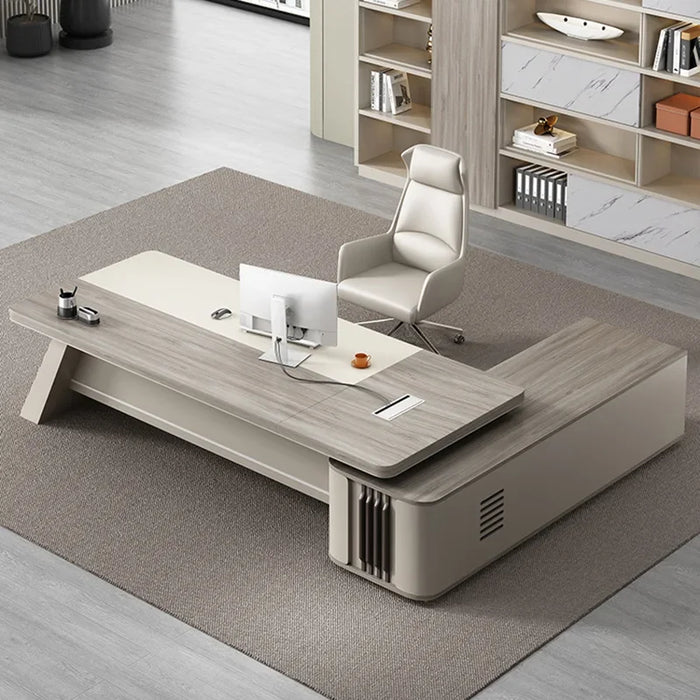 Corner Long Office Desk European Modern Luxury Legs Shelf Computer Desks Organizers Storage Mesa De Escritorio Modern Furniture
