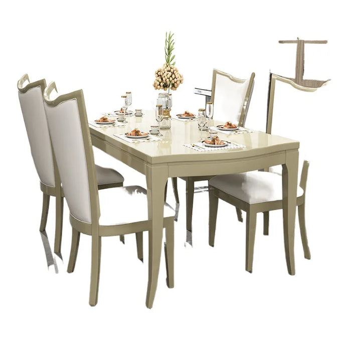Simple American light luxury solid wood dining table, rectangular dining table and chair furniture