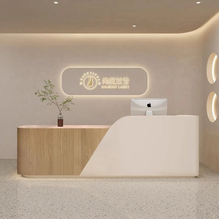 Simple Office Reception Desk Conference Modern Information Cashier Counter Checkout Store Pulpito Para Igreja Salon Furniture