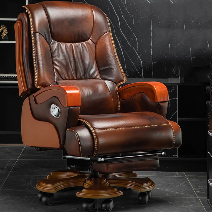 Design Executive Editor Office Chair Swivel Leather Rolling Salon Revolving Chairs Relax Wooden Silla De Oficina Office Supplies
