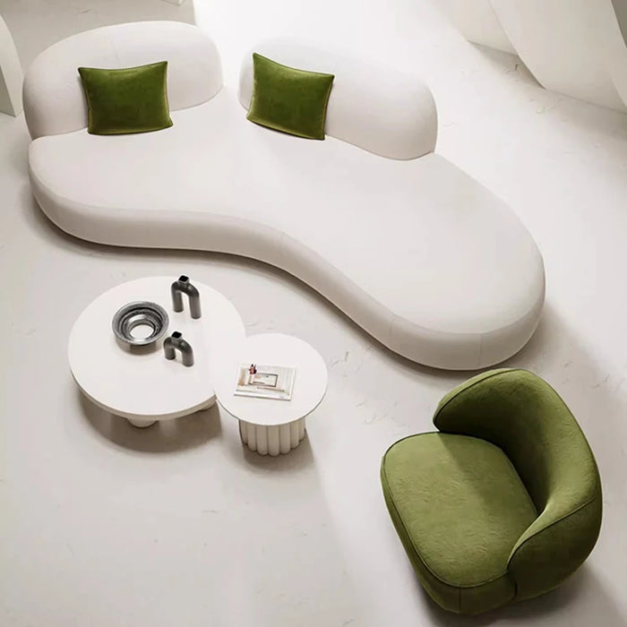 Curved Large Italiano Sofa Light Luxury Adults Long Unusual Ergonomic Reading Couch Unique European Canape Salon Home Furniture