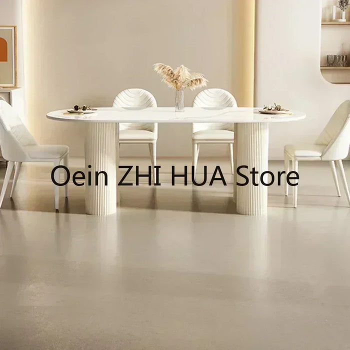 Oval Design Dining Tables Living Room Nordic Coffe Marble Modern Dining Tables Kitchen Luxury Mesa Comedor Home Furniture SR50DT