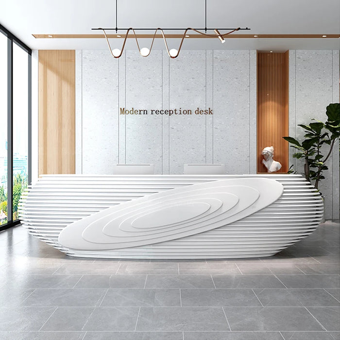 Painted front desk, reception desk, curved bar counter, high-end counter, beauty salon  company hotel welcome desk, creative