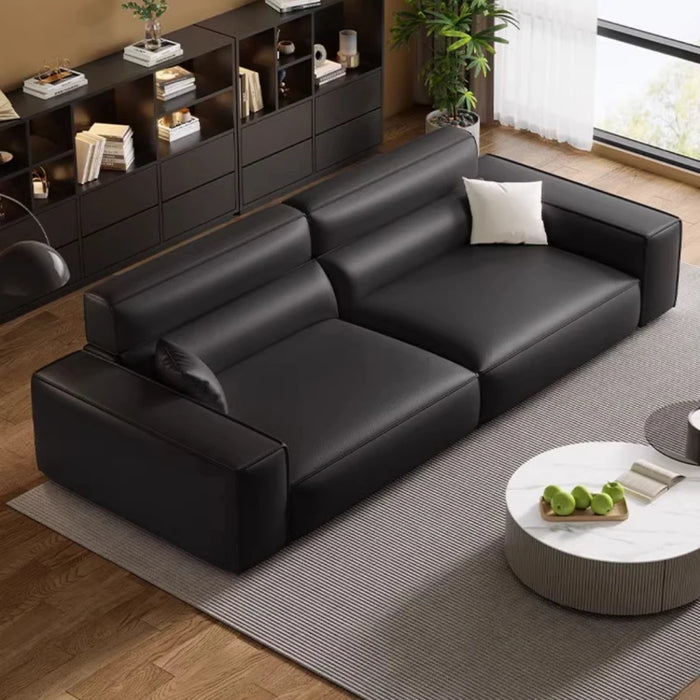 Italian Style Minimalist Arm Sofa Leather Black Lounge Recliner Couch Free Shipping Simple Mobili Per La Casa Bedroom Furniture