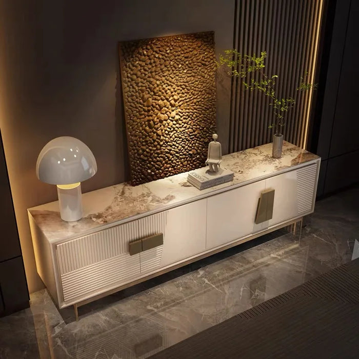 Italian Design Luxury Television Table Large Villa Living Room Furniture Fashion Floor Cabinet Minimalist White Chest Of Drawers