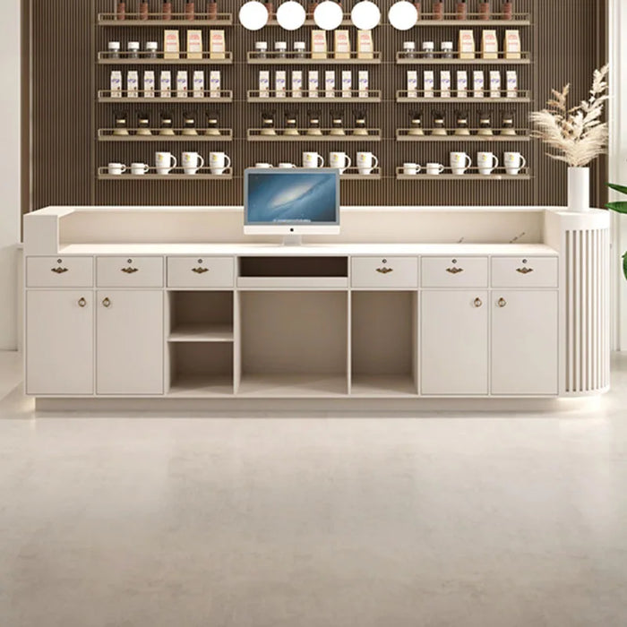 Siting Bar Reception Desk Executive Cashiers Gaming Service Desk Wooden Front Restaurant Schreibtisch Massivholz Wood Furniture