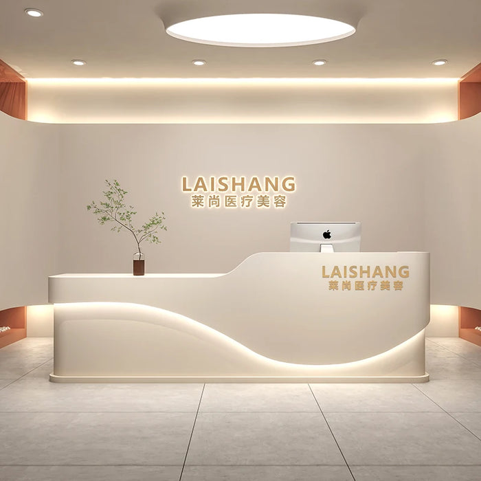 Service Console Reception Desk Standing Office Counter Cashiers Reception Desk Executive Scrivania Reseption Luxury Furniture