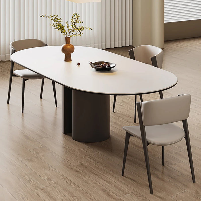 Oval Small Apartmen Dining Table White Restaurant Modern Nordic Coffee Tables Center Entryway Mesas De Comedor Kitchen Furniture