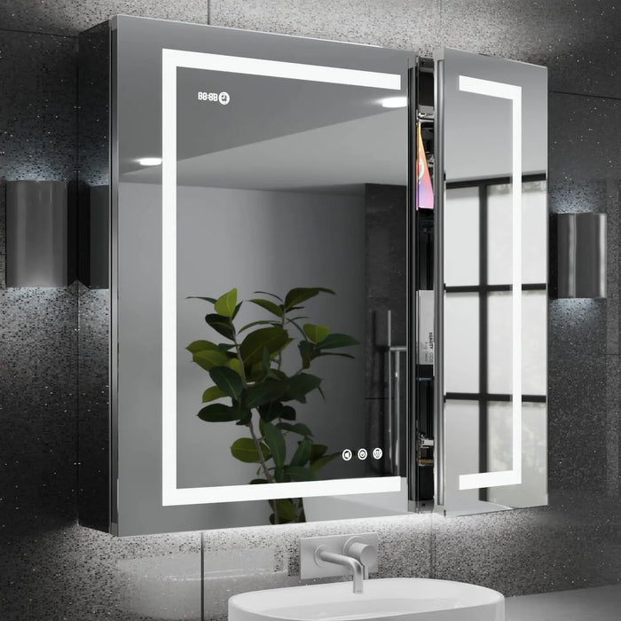 Lighted Medicine Cabinet for Bathroom - 36x32 - Front Lit & Backlit LED Medicine Cabinet with Lights