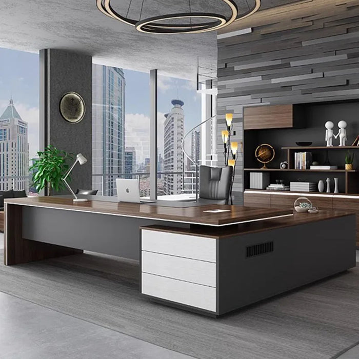 Bookshelf L Shaped Office Desk Storage Drawers Drawers Executive Computer Desks European European Mesa Escritorio Furnitures