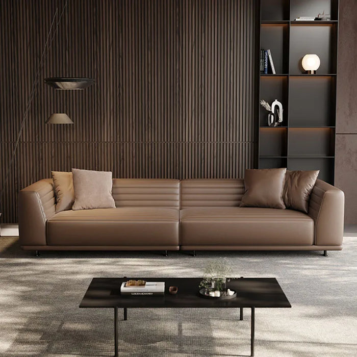 Italian Leather Sofa Ergonomic Back Support Pillows Cafe Bar Wedding Events Grande Sofas European Canape Salon Nordic Furniture