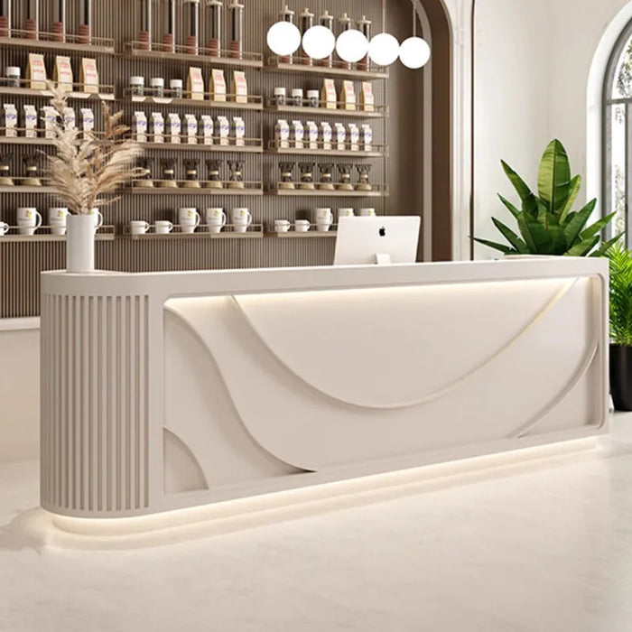 Siting Bar Reception Desk Executive Cashiers Gaming Service Desk Wooden Front Restaurant Schreibtisch Massivholz Wood Furniture