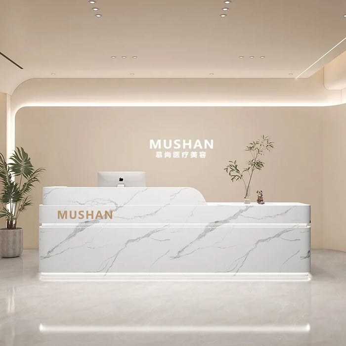 Customized Beauty Reception Desk Salon Cash Register Bar Reception Deskcounter Art Front Recepcion Mostrador Salon Furniture