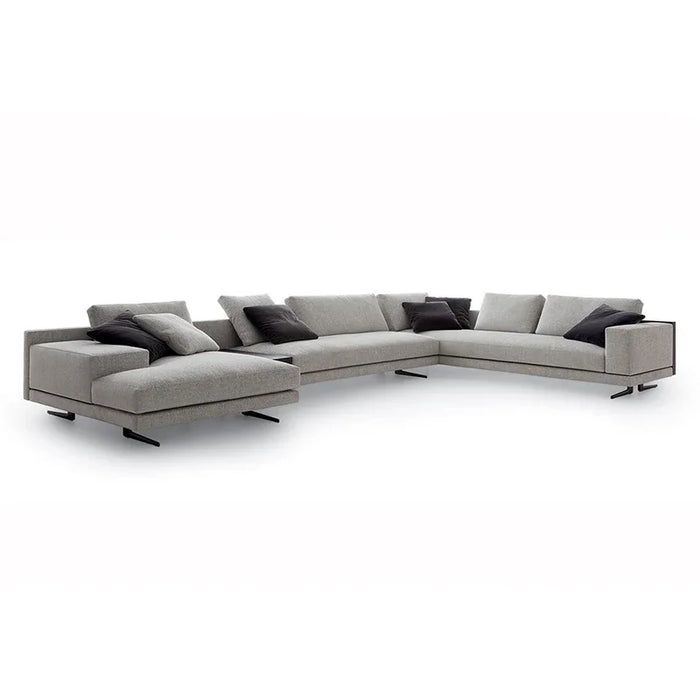 Italian Minimalist Living Room Modern Simple and Light Luxury Corner Cotton Linen Fabric Sofa