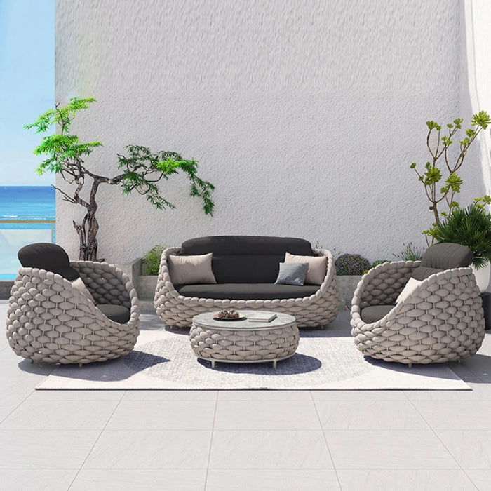 Outdoor Sofa Garden Combination Villa Balcony Garden Coffee Table Terrace Rattan Sun Room Rattan Woven Custom Furniture WKGF