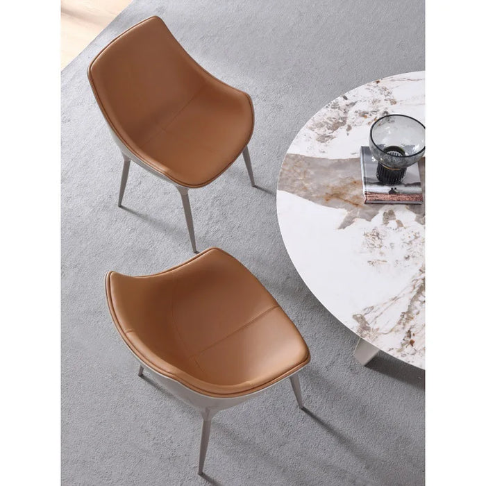 Italian Stone Plate round Dining Tables and Chairs Set Modern Simple Small Apartment with Turntable round Table Household Light