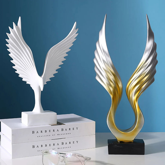 Ornaments Decoration Living Room Angel Wings Golden Dapeng Spreads Its Wings Figurines For Interior Home Feng Shui Art Statuette