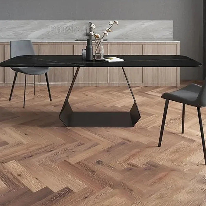Italian Minimalist Dining Table Rock Board Modern Light Luxury Black Kitchen Table Indoor Living Room Meubles Home Furniture