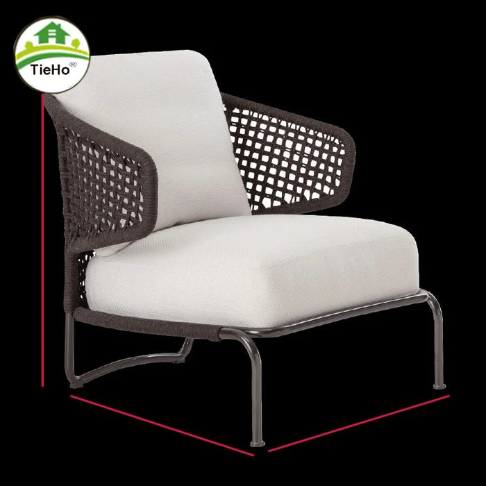 Outdoor All-aluminum Single Sofa Garden Balcony Rattan Leisure Sofa Modern Creative Waterproof Sofas Chair Outdoor Furniture
