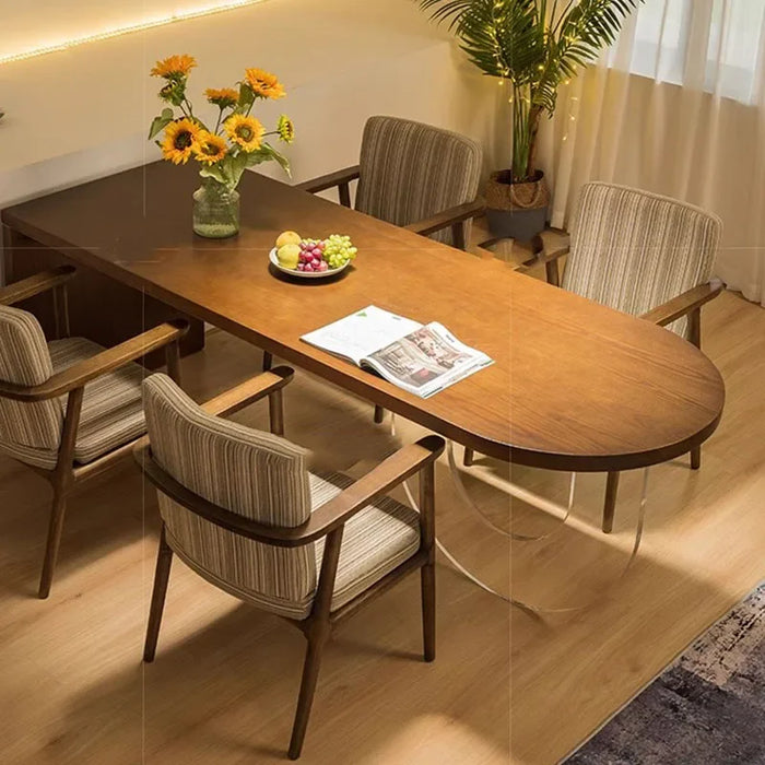 Design Acrylic Dining Table Wooden Waterproof Nordic Elegant Dining Table Minimalist Modern Mesas De Comedor Kitchen Furniture