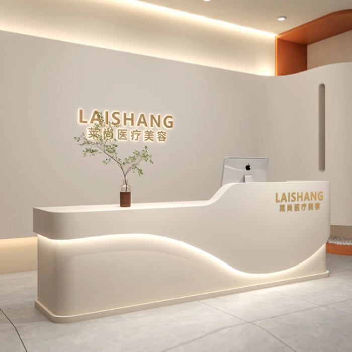 Service Console Reception Desk Standing Office Counter Cashiers Reception Desk Executive Scrivania Reseption Luxury Furniture